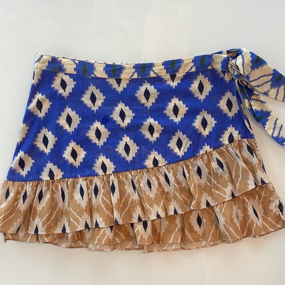Zara Printed Wrap Pareo Mini Skirt Size Large - Picture 6 of 7